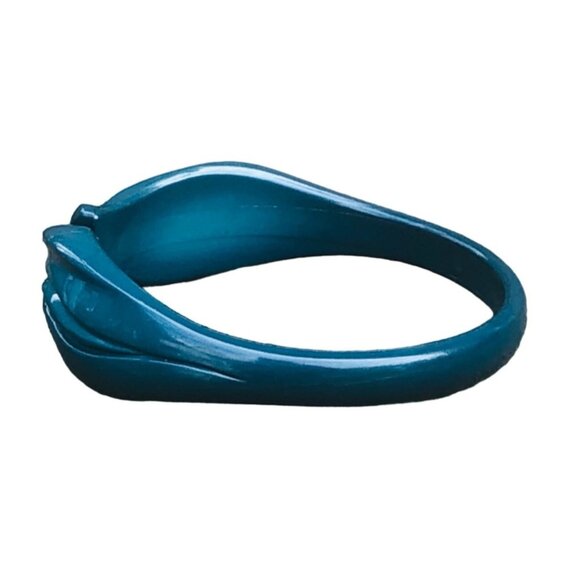 Vintage 1980s Dark Green Faux Bypass Lucite Bangle Bracelet Size Large - Picture 4 of 7